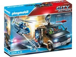 Playmobil City Action Helicóptero De Policía Persecución Del Vehículo Huido 70575