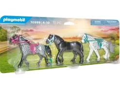 Playmobil Conjunto De 3 Caballos: Frisón, Knabstrupper Y Andaluz 70999