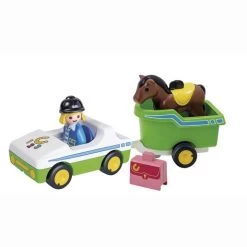 Playmobil - 1.2.3 Coche Con Remolque De Caballo -Playmobil Ventas medias 1189