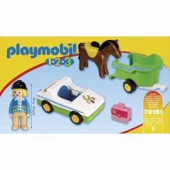 Playmobil - 1.2.3 Coche Con Remolque De Caballo -Playmobil Ventas medias 1190