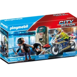 PLAYMOBIL ® Policía Ladrón De Dinero De La Motocicleta